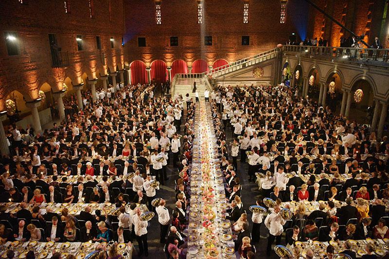 The Nobel Banquet in Stockholm City hall.