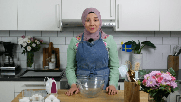 Camilla in her kitchen