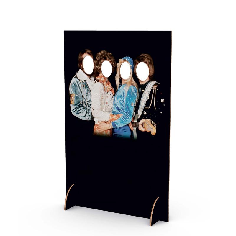 A cutout board of the four ABBA members in Waterloo outfits.