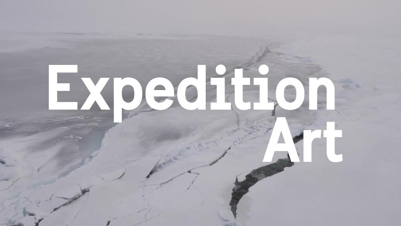 Expedition Art written over breaking polar ice.