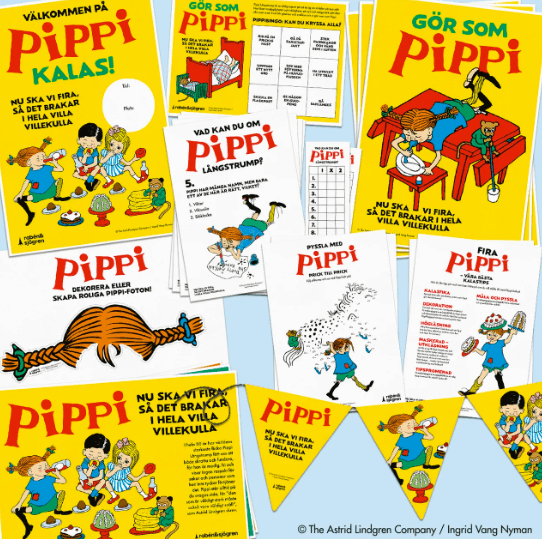 Pippi party decorations and games.