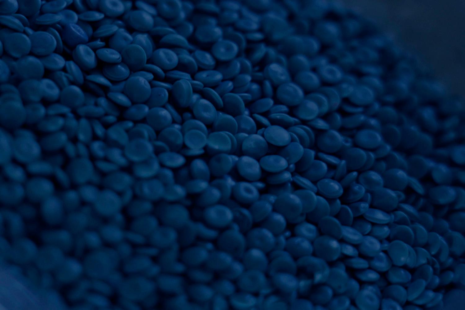 Plastic granulate in closeup