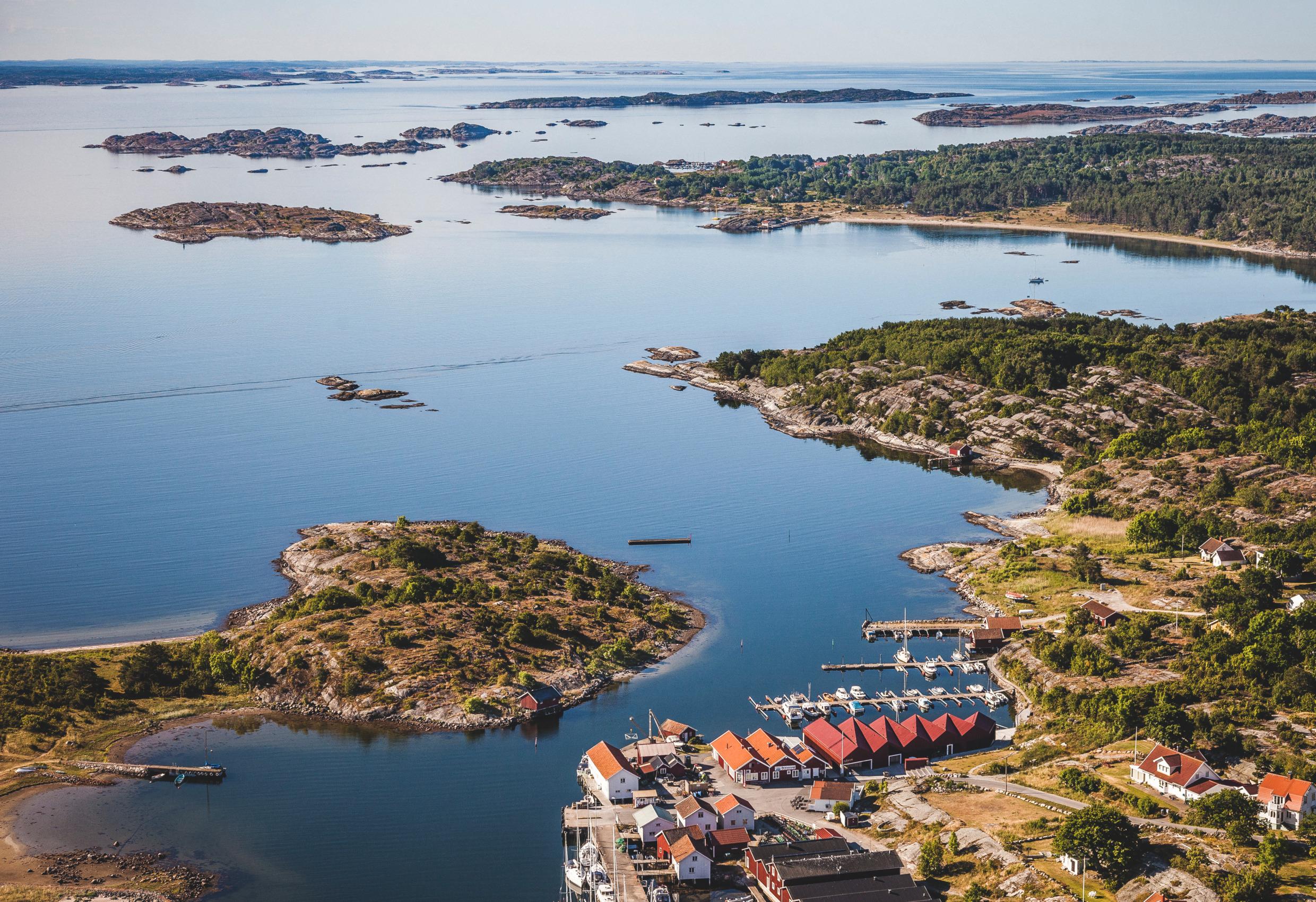 Kosterhavet National Park with the ocean and islets.