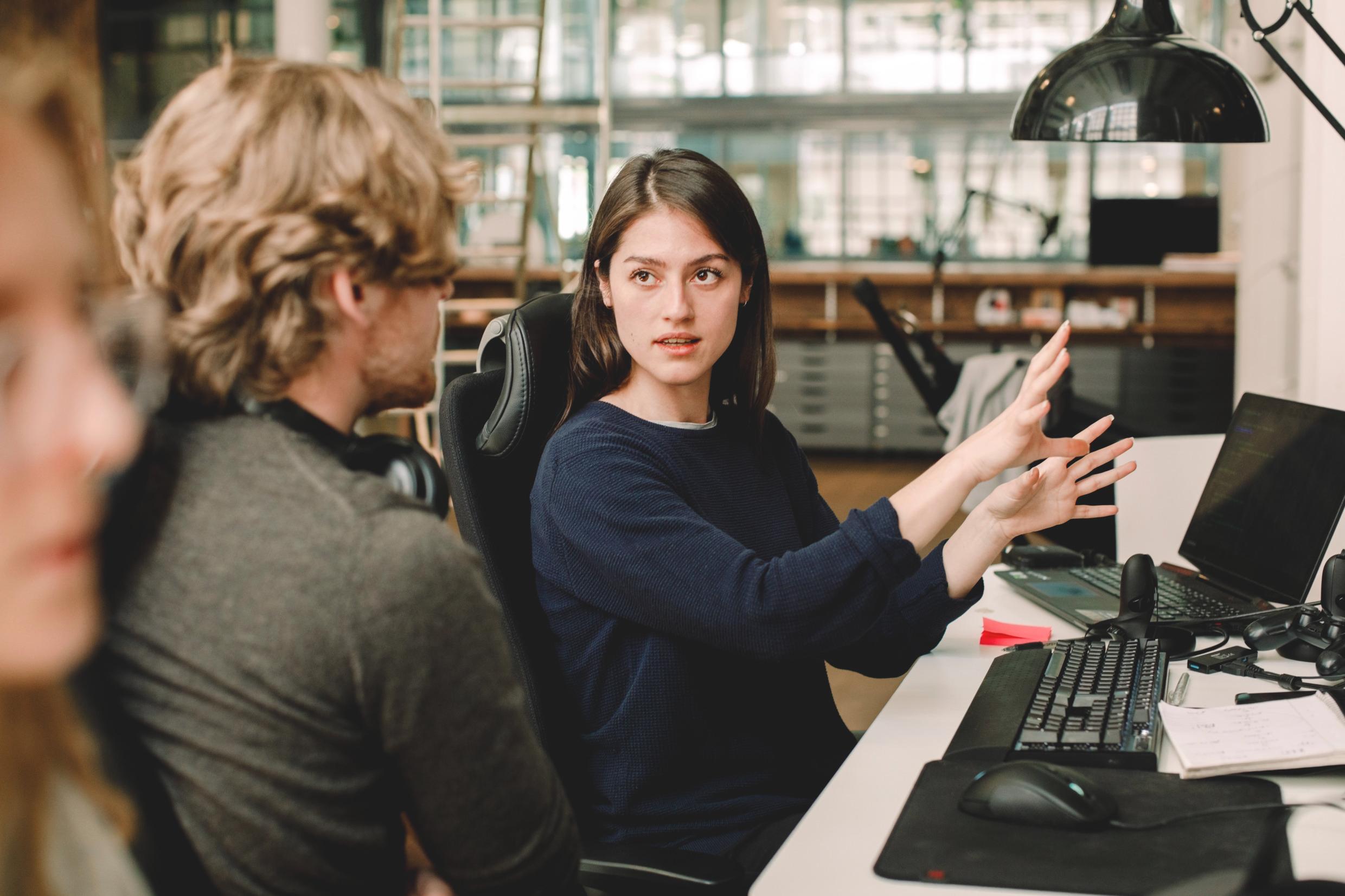 Young people in an office setting