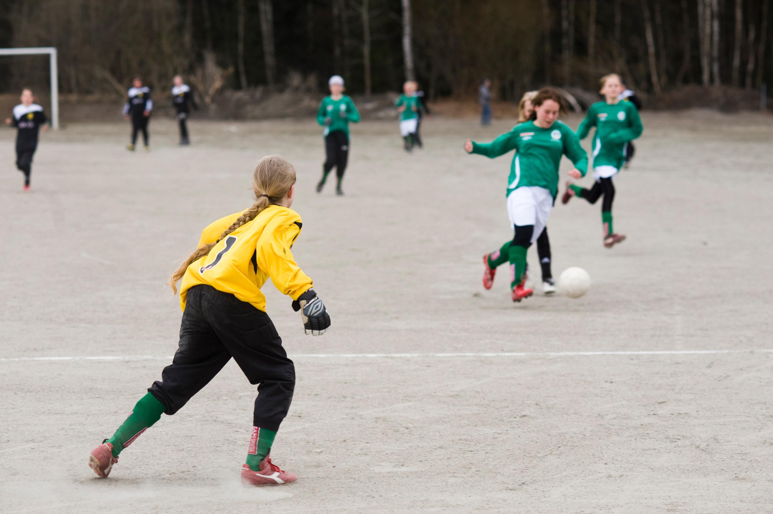 Youth football game for girls.