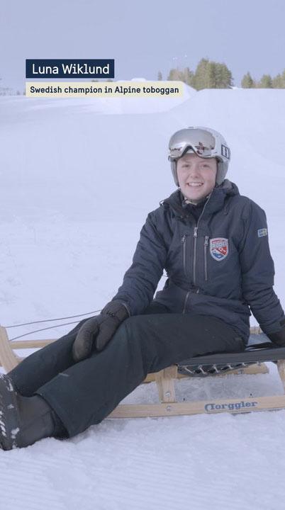 Luna Wiklund, Alpine champion, in the snow