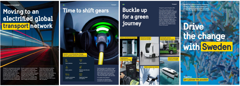 Four posters about the transport sector.