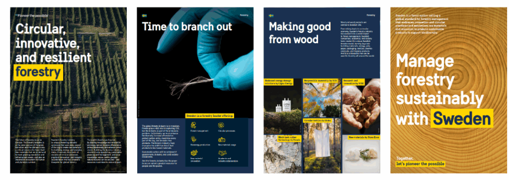 Four posters about Swedish forestry.